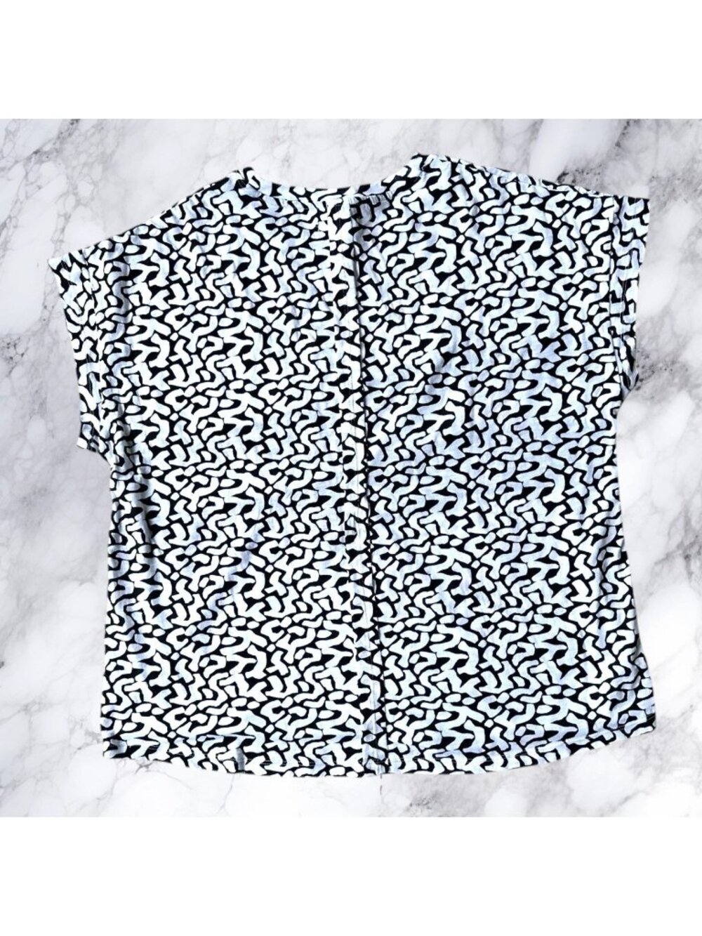 NWT Kinesis Pullover Top XL Black White Stripe Abstract Dolman Sleeves Workwear - Picture 8 of 12